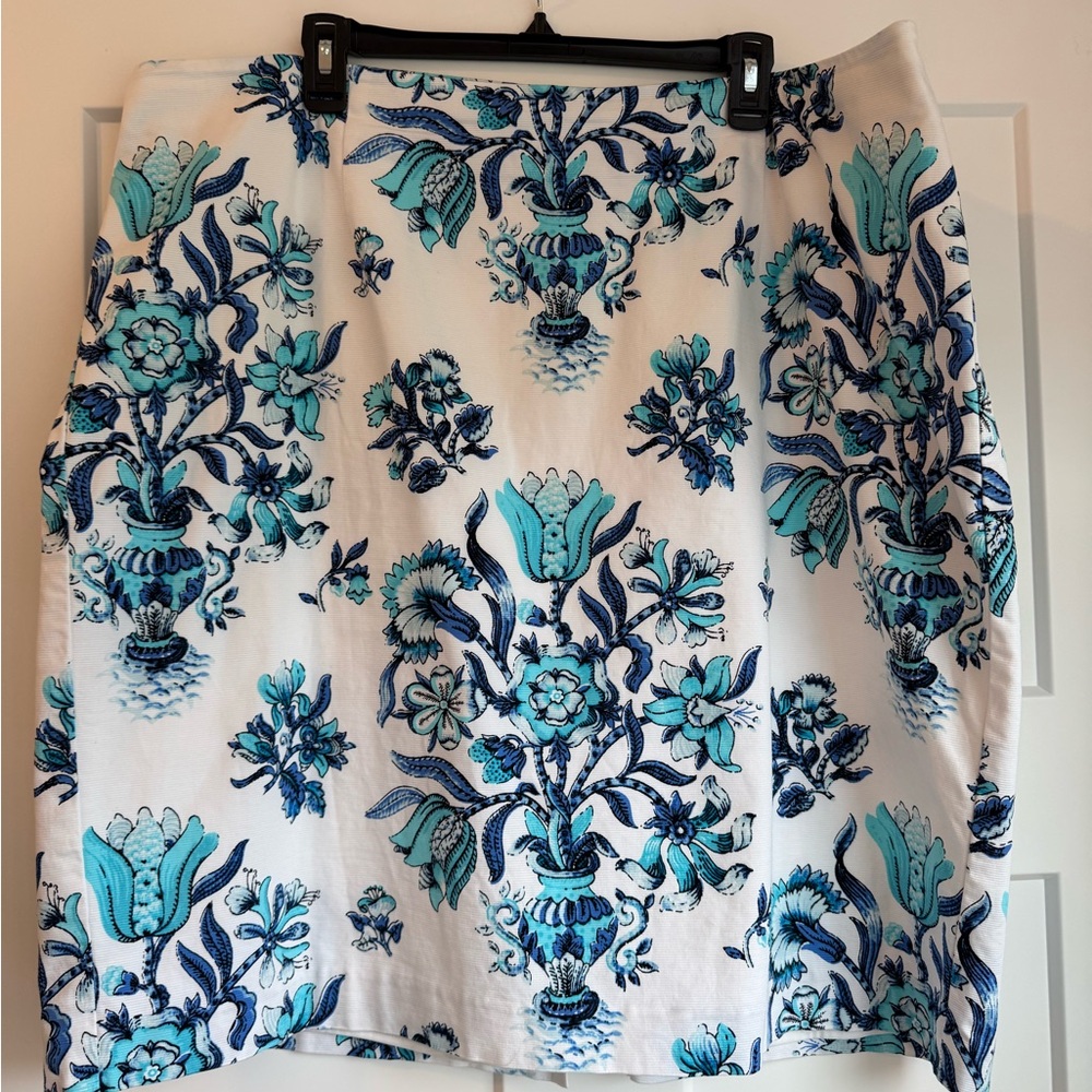 Floral Blue and White Skirt